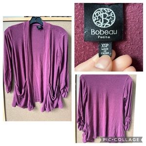 Bobeau Petite Burgundy Cardigan